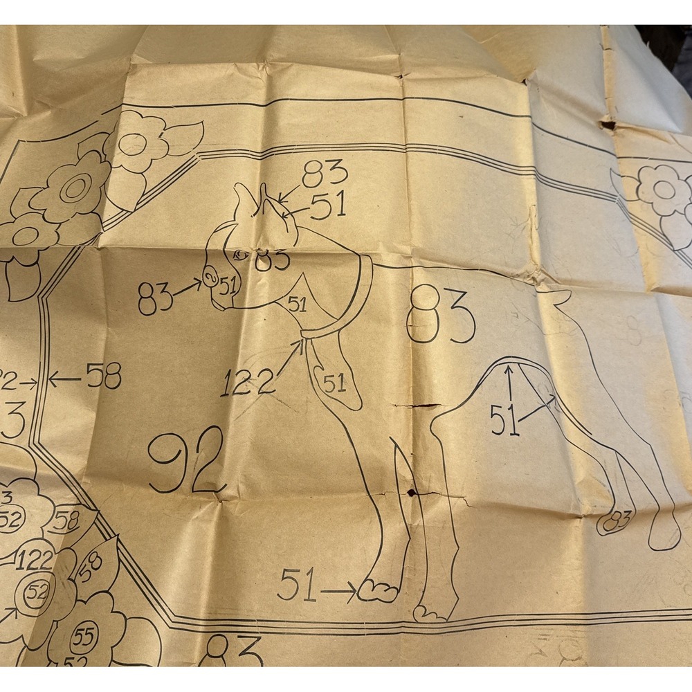 1940's Wonder Art Hooked Rug Boston Terrier Paper Pattern Dog 24X36 #363 READ!